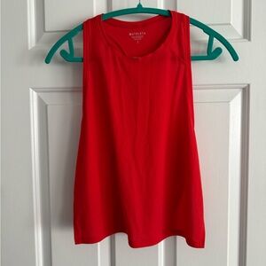 Athleta Bright Red Grid Knit Performance Tank Top